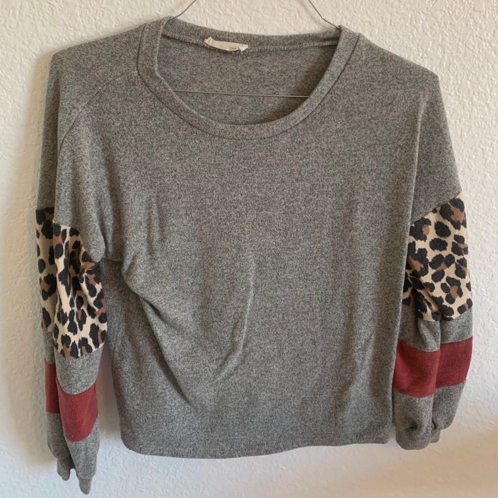 stylish, cute leopard + red long sleeve